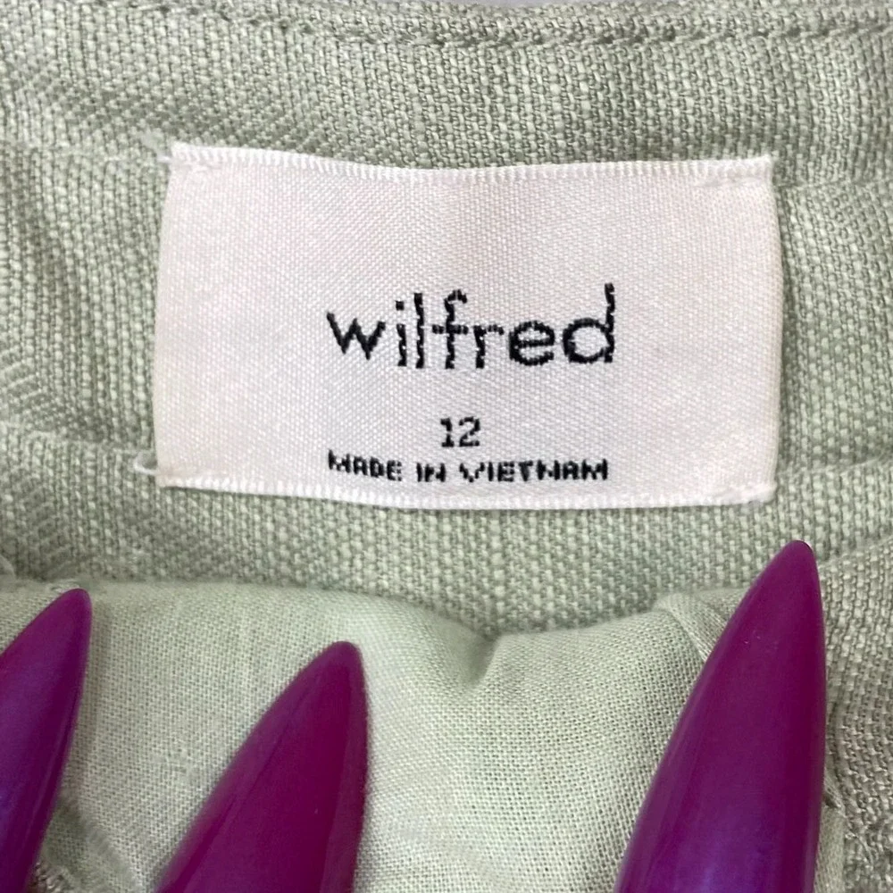Wilfred Aritzia Wilfred Allant Linen Blend‎ Trousers High Waist Cropped Size 12